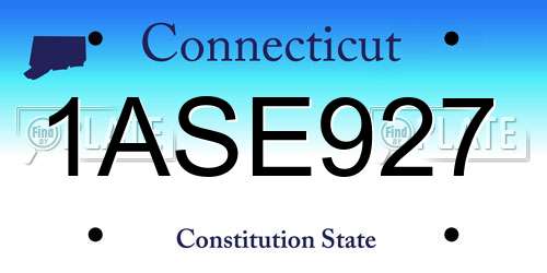 1ASE927 Connecticut License Plate