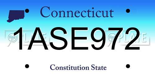 1ASE972 Connecticut License Plate