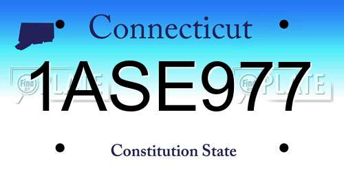 1ASE977 Connecticut License Plate