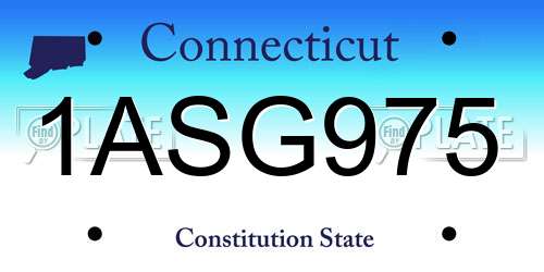1ASG975 Connecticut License Plate