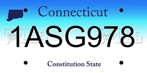 1ASG978 Connecticut License Plate