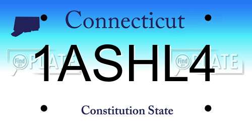 1ASHL4 Connecticut License Plate