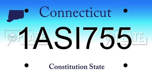 1ASI755 Connecticut License Plate