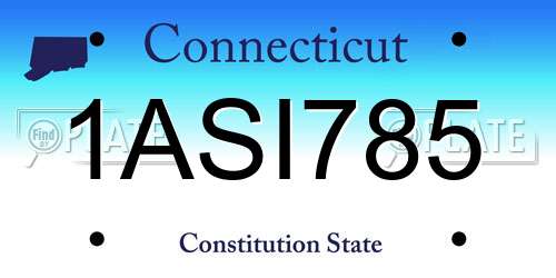 1ASI785 Connecticut License Plate