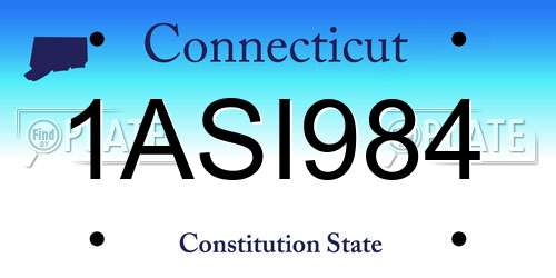 1ASI984 Connecticut License Plate