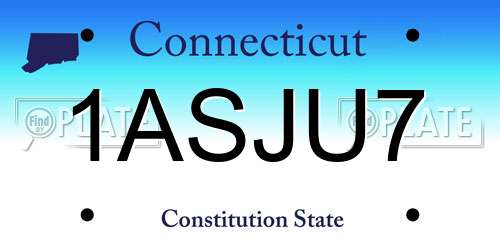 1ASJU7 Connecticut License Plate