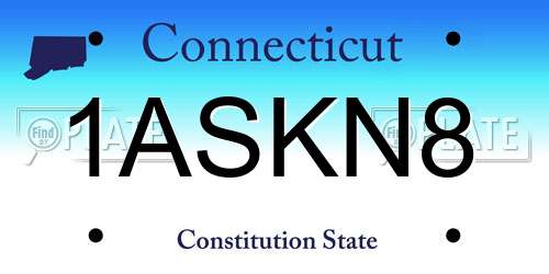1ASKN8 Connecticut License Plate