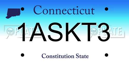1ASKT3 Connecticut License Plate