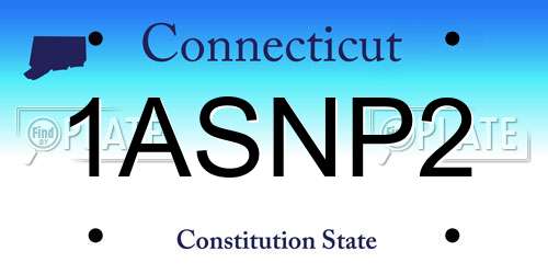 1ASNP2 Connecticut License Plate