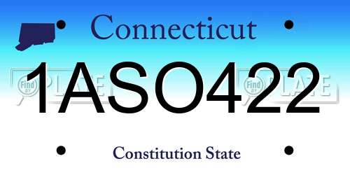 1ASO422 Connecticut License Plate
