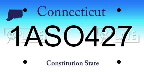 1ASO427 Connecticut License Plate