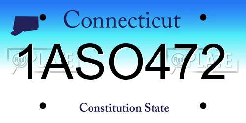 1ASO472 Connecticut License Plate
