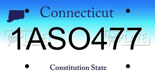 1ASO477 Connecticut License Plate