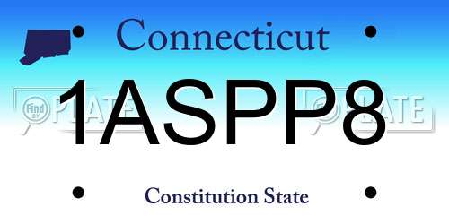 1ASPP8 Connecticut License Plate