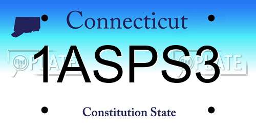 1ASPS3 Connecticut License Plate