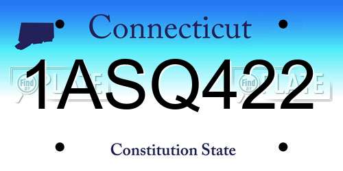 1ASQ422 Connecticut License Plate