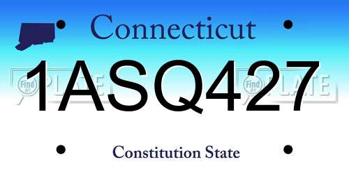 1ASQ427 Connecticut License Plate