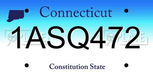 1ASQ472 Connecticut License Plate