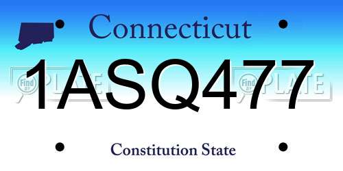 1ASQ477 Connecticut License Plate
