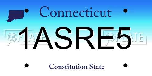 1ASRE5 Connecticut License Plate