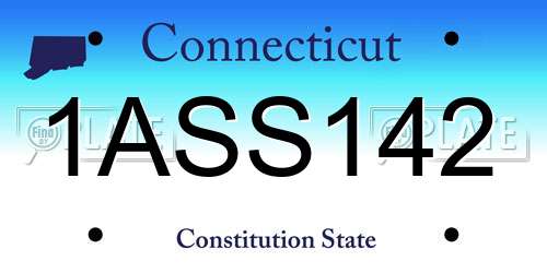 1ASS142 Connecticut License Plate