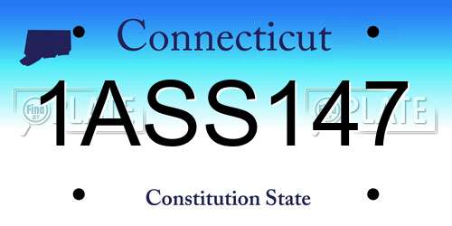 1ASS147 Connecticut License Plate