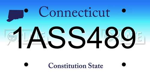1ASS489 Connecticut License Plate