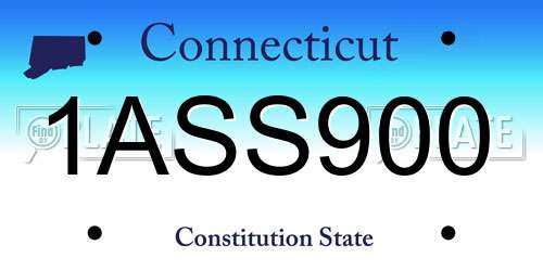 1ASS900 Connecticut License Plate