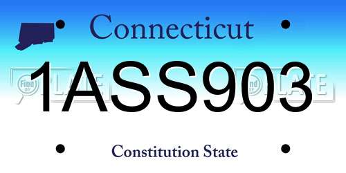 1ASS903 Connecticut License Plate