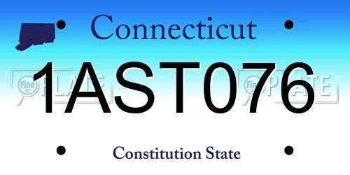 1AST076 Connecticut License Plate