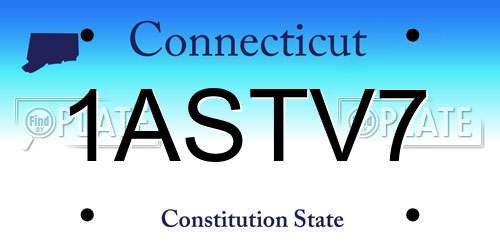1ASTV7 Connecticut License Plate