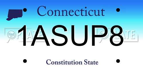 1ASUP8 Connecticut License Plate