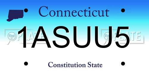 1ASUU5 Connecticut License Plate