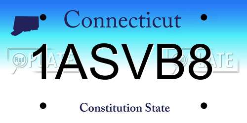 1ASVB8 Connecticut License Plate