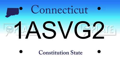 1ASVG2 Connecticut License Plate