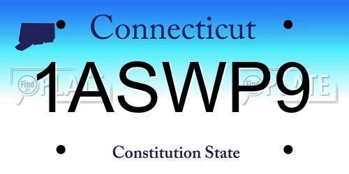 1ASWP9 Connecticut License Plate
