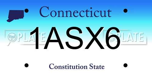 1ASX6 Connecticut License Plate