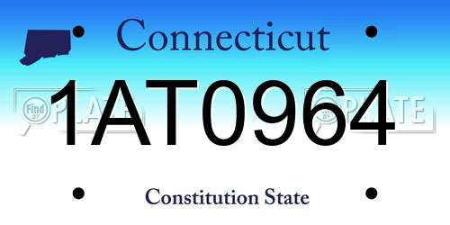 1AT0964 Connecticut License Plate