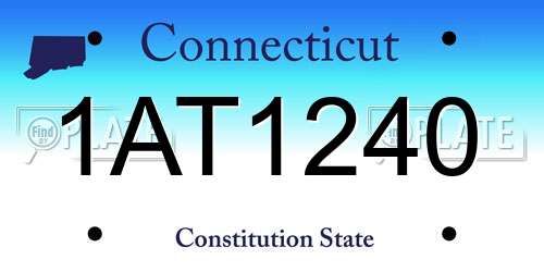 1AT1240 Connecticut License Plate