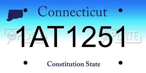 1AT1251 Connecticut License Plate