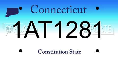1AT1281 Connecticut License Plate