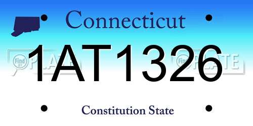 1AT1326 Connecticut License Plate