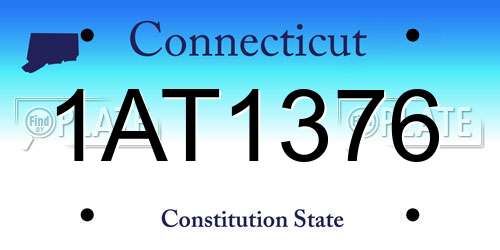 1AT1376 Connecticut License Plate
