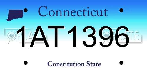1AT1396 Connecticut License Plate
