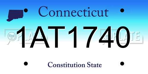 1AT1740 Connecticut License Plate