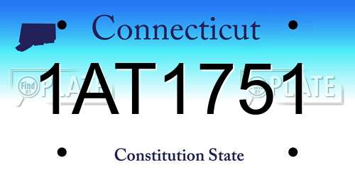 1AT1751 Connecticut License Plate