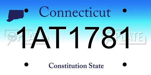 1AT1781 Connecticut License Plate