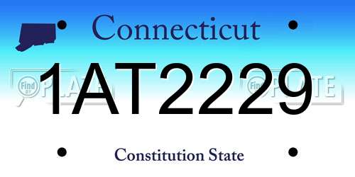 1AT2229 Connecticut License Plate