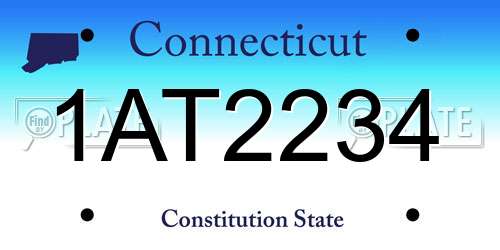 1AT2234 Connecticut License Plate