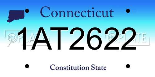 1AT2622 Connecticut License Plate